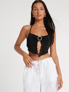 Motel Rocks Shima Top in Crepe Black